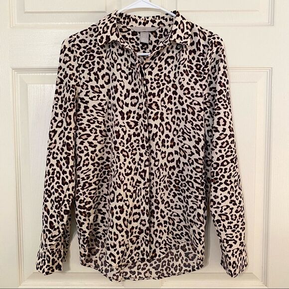 H&M leopard print blouse  - Picture 1 of 4